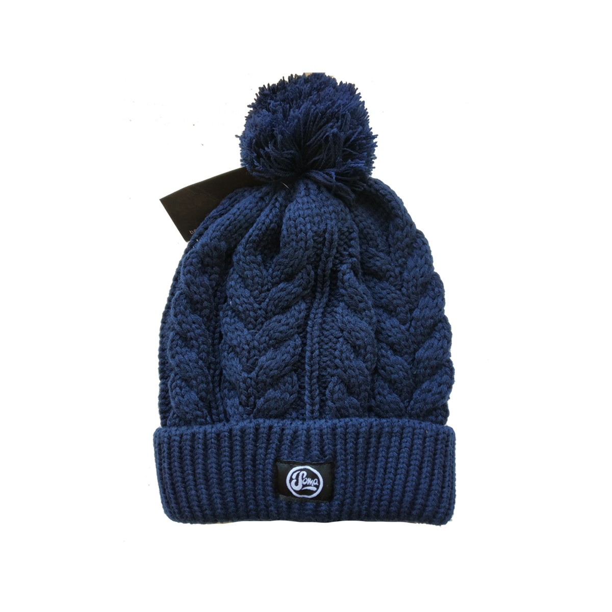 Navy blue bobble hat deals