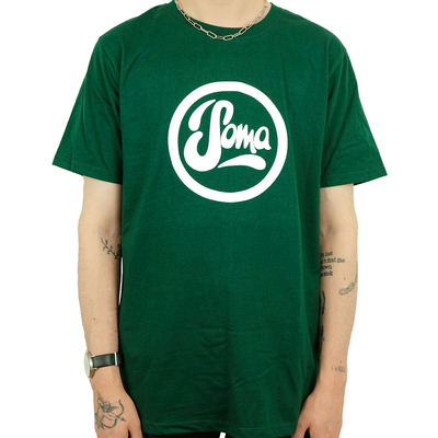 Bottle Green T-Shirt with White Logo