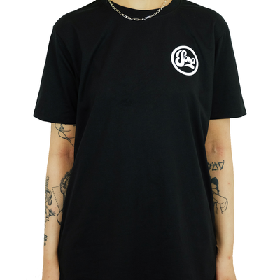 Black T-Shirt with Small White Logo