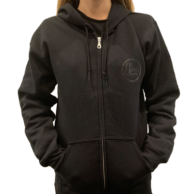 Black Zip Hoodie with Small Black Soma Logo