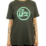 Grey T-Shirt with Pistachio Green Logo
