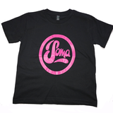 Kids Black T-Shirt with Pink Logo