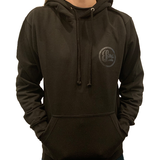Black Pullover Hoodie with Small Black Logo