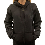 Black Zip Hoodie with Small Black Soma Logo